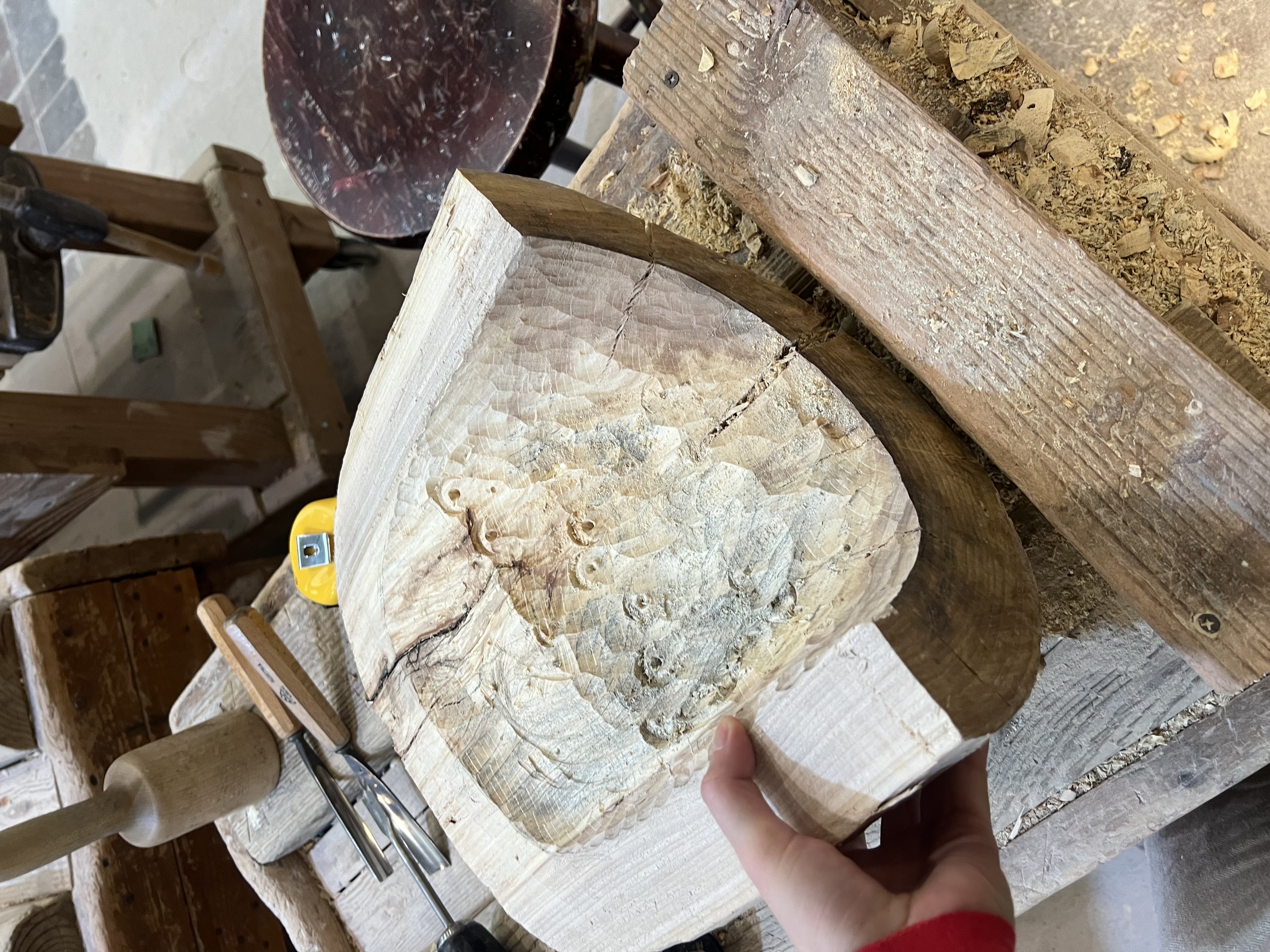 Hollowing out wood