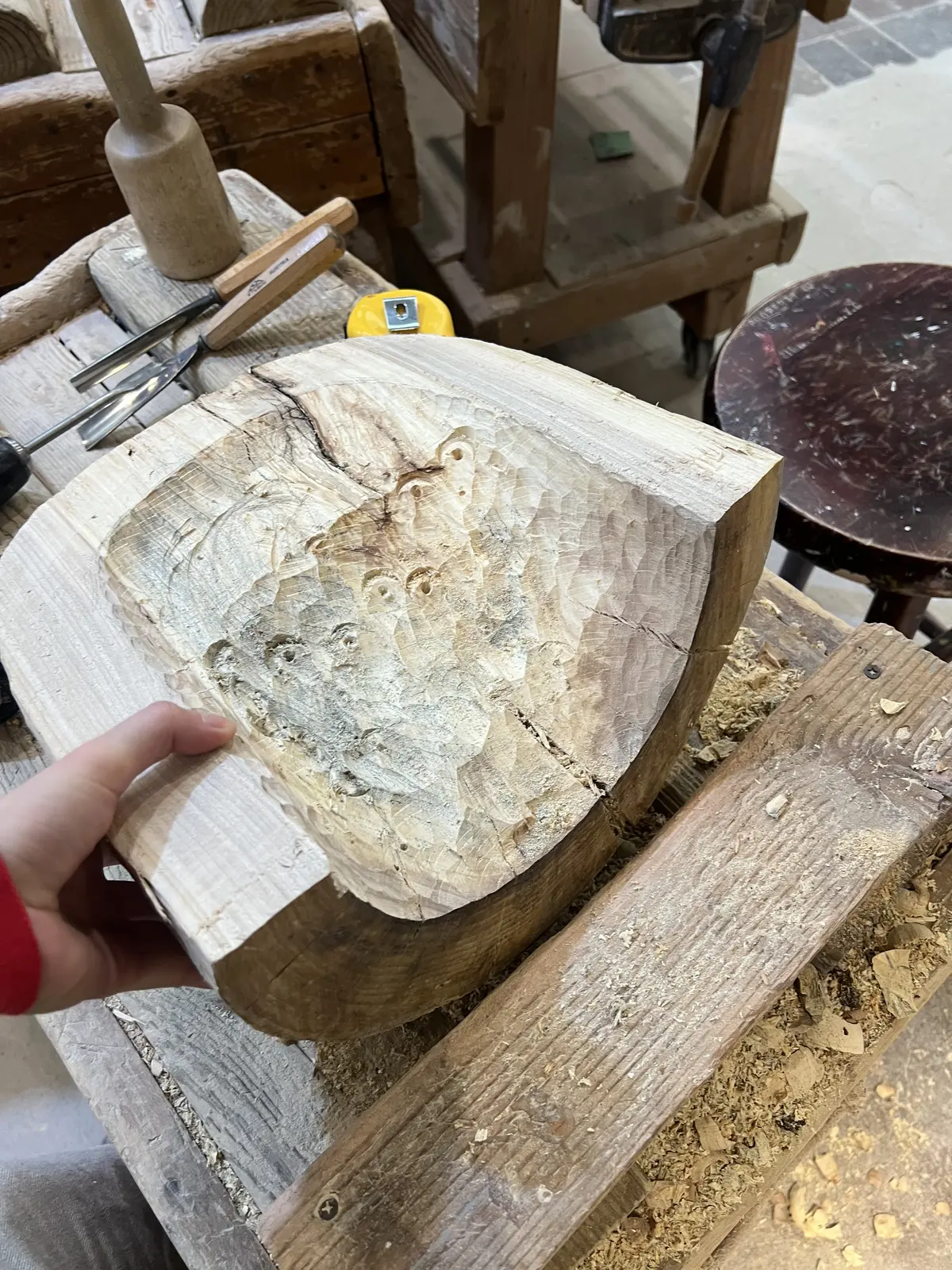 Hollowing out wood